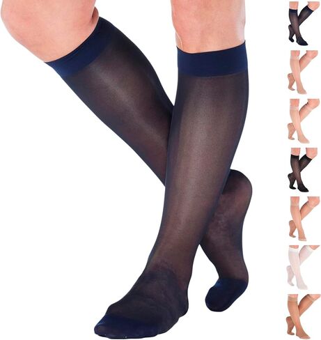 Made in USA - Travel Sheer Compression Socks 15-20mmHg for Women - ATRAVEL101 in Saudi Arabia