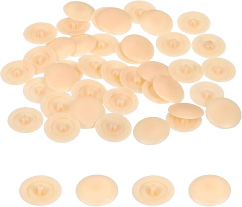 uxcell 100PCS Screw Cap Covers, 12mm Waterproof Plastic Screw Decorative Caps for Phillips Cam Lock Nuts Self-Tapping Screws, Beige in Kuwait