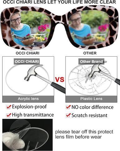 OCCI CHIARI Narrow Rectangular Reading Glasses for Women Stylish Unique Readers in Saudi Arabia
