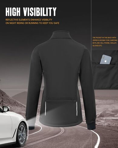 33,000ft Women's Waterproof Fleece Running Jacket Zip Up Athletic Winter Cold Weather Workout Cycling Track Jackets in Saudi Arabia