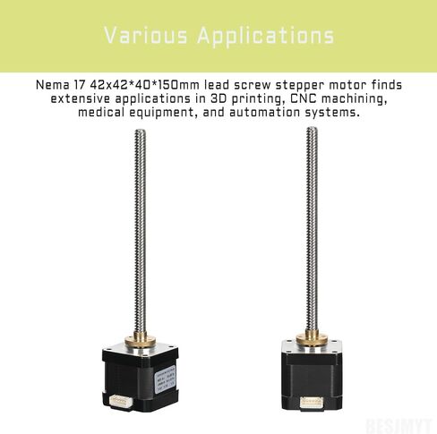 Nema 17 Stepper Motor Integrated 11.81in(300mm) T8 Lead Screw Standard Step Angle 1.7A 0.4Nm(56.64oz.in) Bipolar High Torque 42x40 Motor 2 Phase 4 Lead for 3D Printer DIY CNC with 1m Cable in Saudi Arabia