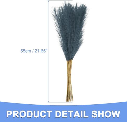 Pampas Artificial Grass - 20 Pack Fake Faux Pampas Grass Fits for Wedding Decorate DIY Crafts - Polyester Artificial Grass - (21", Grass Green) in Kuwait