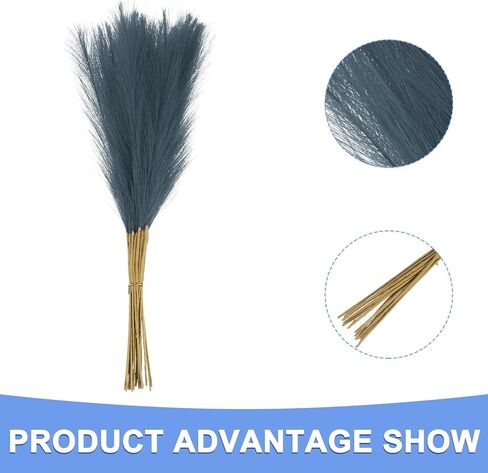 Pampas Artificial Grass - 20 Pack Fake Faux Pampas Grass Fits for Wedding Decorate DIY Crafts - Polyester Artificial Grass - (21", Grass Green) in Kuwait