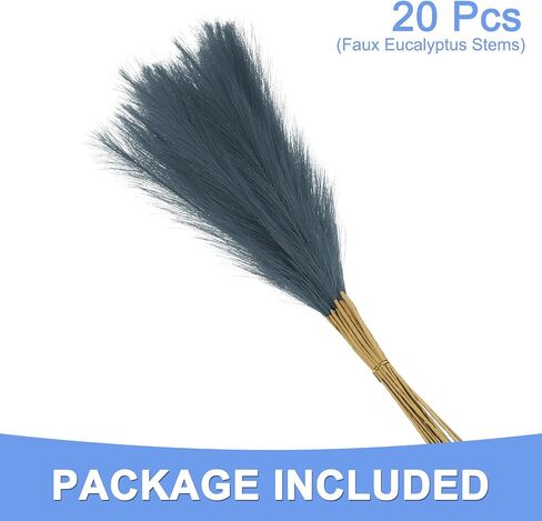 Pampas Artificial Grass - 20 Pack Fake Faux Pampas Grass Fits for Wedding Decorate DIY Crafts - Polyester Artificial Grass - (21", Grass Green) in Kuwait