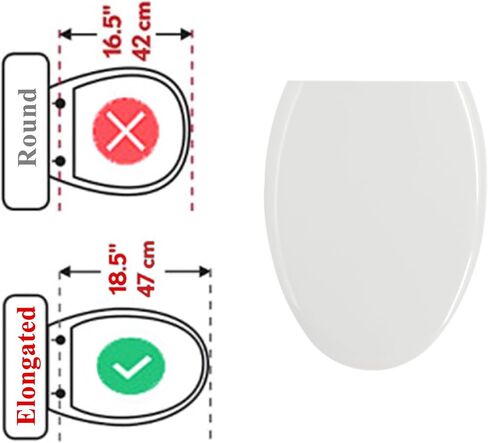 One Click Toilet Seat Elongated Toilet Seat Soft Slow Close Toilet Lid Easy Installation and Quick-Release Removable for Cleaning Stable Stainless Steel Hinge Design to Prevent Shifting in Saudi Arabia