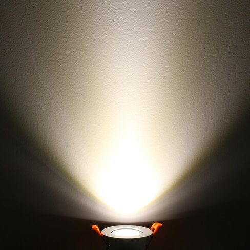 LightingWill 2inch LED Dimmable Downlight, 3W COB Recessed Ceiling Light, Warm White 3000K-3500K, CRI80, 25W 220LM Halogen Bulbs Equivalent, White (10 Pack) in Saudi Arabia