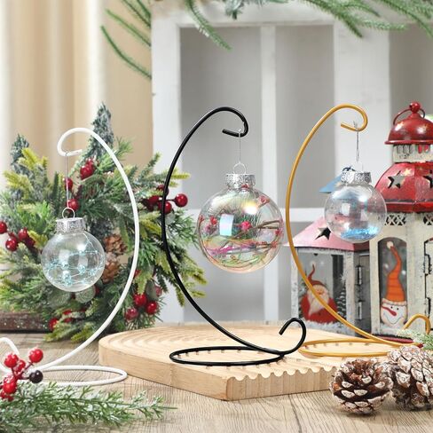 12 حزمة حلية عرض موقف أسود الذهب الأبيض حامل مصنع الهواء مرابي شماعات 9.06 بوصة × 3.94 بوصة سلك حديد معلق هوك للزجاج الكريستال الساحرة الكرة عيد الفصح عيد الميلاد الزفاف مكتب المنزل in Kuwait