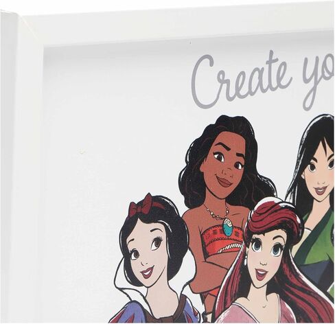 ديكور حائط خشبي مؤطر من Open Road Brands Disney Princess Born to Dream - صورة أميرة جميلة تضم مولان وتيانا وسندريلا وبيل in Kuwait