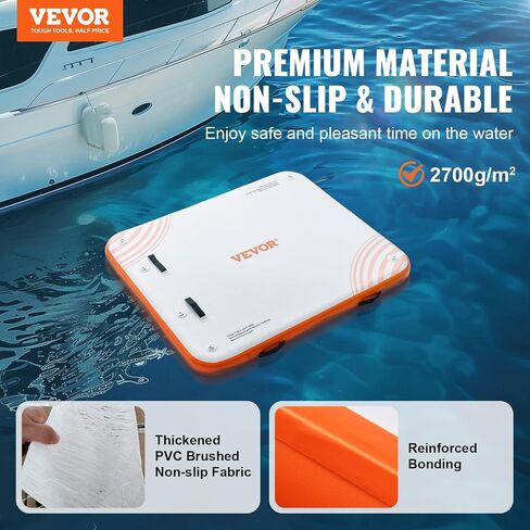 VEVOR Inflatable Floating Dock, Inflatable Dock Platform, Non-Slip Air Dock Platform with Portable Carrying Bag & Detachable Ladder, Floating Platform Island Raft for Pool Beach Ocean in Saudi Arabia