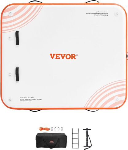 VEVOR Inflatable Floating Dock, Inflatable Dock Platform, Non-Slip Air Dock Platform with Portable Carrying Bag & Detachable Ladder, Floating Platform Island Raft for Pool Beach Ocean in Saudi Arabia