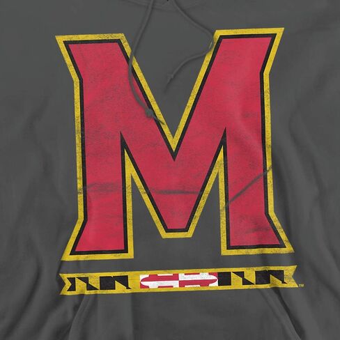 University of Maryland Official Distressed Primary Unisex Adult Pull-Over Hoodie in Saudi Arabia