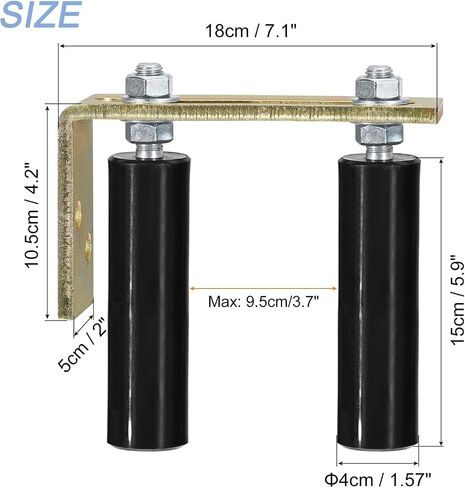 uxcell Gate Roller Guide Adjustable, 3" Sliding Gate Nylon Roller with L-Shape Bracket, Gate Roller Guide Support Assembly for Sliding Rolling Gate Black in Saudi Arabia