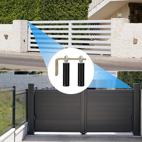 uxcell Gate Roller Guide Adjustable, 3" Sliding Gate Nylon Roller with L-Shape Bracket, Gate Roller Guide Support Assembly for Sliding Rolling Gate Black in Saudi Arabia