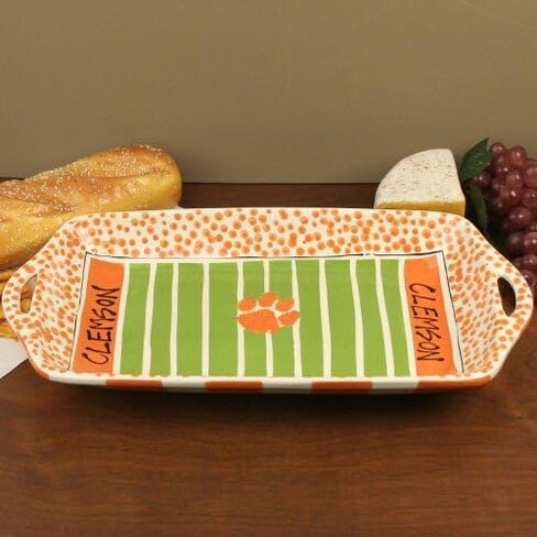 صينية ملعب سيراميك كليمسون تايجرز باللون البرتقالي والأبيض in Kuwait