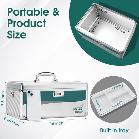 Medicine Lock Box with Combination Lock,Medication lock box【Large】 medicine safe lock box,medical box organizer in Saudi Arabia