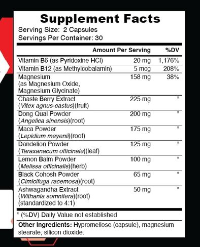 PMS Relief Supplement for Women Menstrual Cycle Support - Naturallly balance Mood Swings, Period Cramps, Bloating, Fatigue, Water Retention, PMDD, Perimenopause (60 Day Supply 120 Capsules) in Kuwait