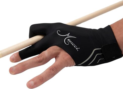 Meucci Elite Stroke Billiards Glove, Black - Pool Glove with Anti-Slip Padding for Secure Grip and Smooth Stroke in Saudi Arabia