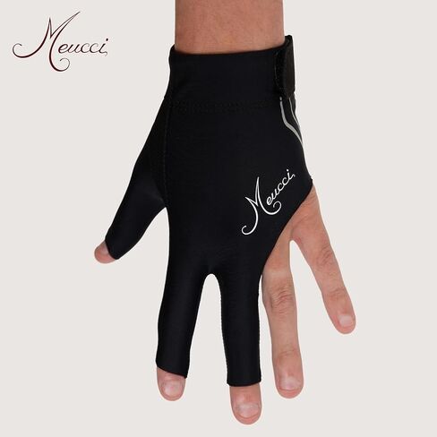 Meucci Elite Stroke Billiards Glove, Black - Pool Glove with Anti-Slip Padding for Secure Grip and Smooth Stroke in Saudi Arabia