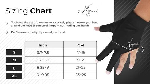 Meucci Elite Stroke Billiards Glove, Black - Pool Glove with Anti-Slip Padding for Secure Grip and Smooth Stroke in Saudi Arabia