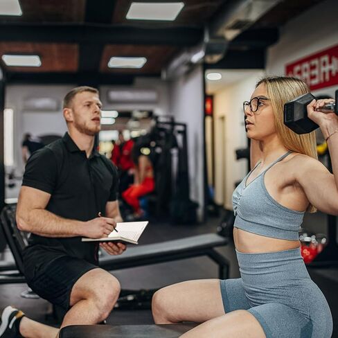 مجلة تمارين اللياقة البدنية للرجال والنساء، دفتر سجل تمارين اللياقة البدنية مقاس 8.2 × 5.5 بوصة مع تتبع تقدم التمرينات الرياضية والمنزلية - أسود in Kuwait