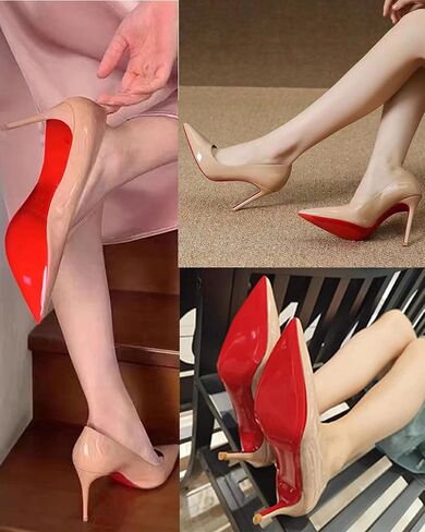 4 Pairs Red Bottom Shoe Sole Protector Compatible with Christian Louboutin Shoes,Heel Grip Shoe Pads and Metatarsal Pads for Loose Shoe,Reduce Foot Slip and Shoe Grips on Bottom of Shoes in Saudi Arabia