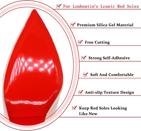 4 Pairs Red Bottom Shoe Sole Protector Compatible with Christian Louboutin Shoes,Heel Grip Shoe Pads and Metatarsal Pads for Loose Shoe,Reduce Foot Slip and Shoe Grips on Bottom of Shoes in Saudi Arabia