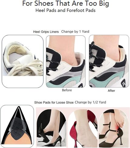 4 Pairs Red Bottom Shoe Sole Protector Compatible with Christian Louboutin Shoes,Heel Grip Shoe Pads and Metatarsal Pads for Loose Shoe,Reduce Foot Slip and Shoe Grips on Bottom of Shoes in Saudi Arabia