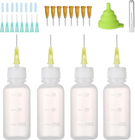 30ml Needle Tip Squeeze Bottle, Applicator bottle, Precision tip applicator bottle with a Funnel for Small Gluing Projects，4Pcak in Saudi Arabia
