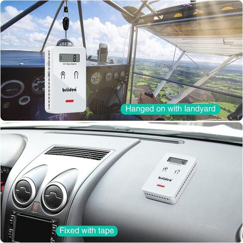 Carbon Monoxide Detector for Car, Briidea Low-Level Fast 9ppm Alarm CO Detector, Widely Used in Vehicles Aircraft Travel Bus Trucks, Black in Saudi Arabia