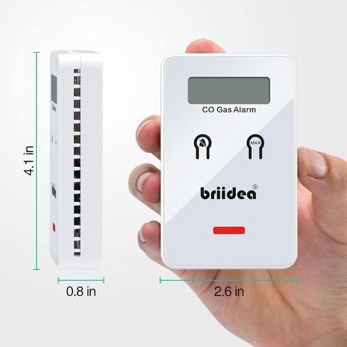 Carbon Monoxide Detector for Car, Briidea Low-Level Fast 9ppm Alarm CO Detector, Widely Used in Vehicles Aircraft Travel Bus Trucks, Black in Saudi Arabia