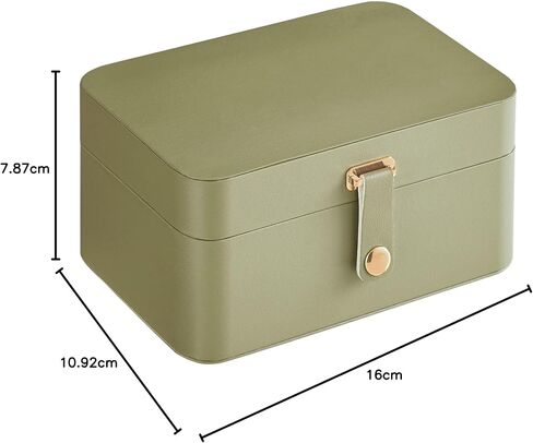 SONGMICS Jewelry Box, Travel Jewelry Case, 2-Layer Jewelry Holder Organizer, 4.6 x 6.3 x 3 Inches, Portable, Versatile Earring Storage, for Larger Accessories, Gift Idea, Cloud White UJBC166W01 in Saudi Arabia