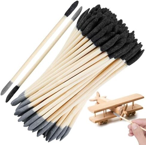 20Pcs Black Sanding Sticks Double End Matchsticks Twigs 120/280 Grit Fine Detailing Polishing Tool for Plastic Models Miniatures Wood Hobby Stuffers，Detail Sander Paper Power Sander Parts,Accessories in Kuwait