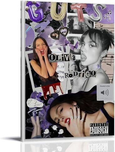 Olivia Poster Rodrigo Singer Guts Music Album Collage Canvas Art Poster And Wall Art Hanging Decor for Modern Family Corridor Posters 12x18inch(30x45cm) in Saudi Arabia