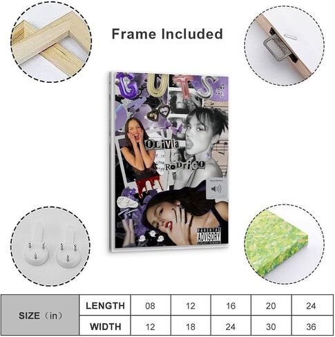 Olivia Poster Rodrigo Singer Guts Music Album Collage Canvas Art Poster And Wall Art Hanging Decor for Modern Family Corridor Posters 12x18inch(30x45cm) in Saudi Arabia