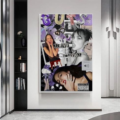 Olivia Poster Rodrigo Singer Guts Music Album Collage Canvas Art Poster And Wall Art Hanging Decor for Modern Family Corridor Posters 12x18inch(30x45cm) in Saudi Arabia