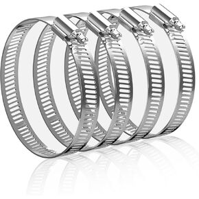 8" (Diameter) Hose Clamps Adjustable 304 Stainless Steel Duct Clamps Hose Clamp Pipe Clamp Air Ducting Clamp Worm Drive Hose Clamps (4Pcs, 194mm-216mm)