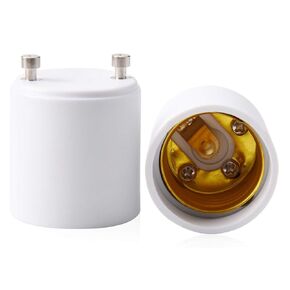 2 Pack JACKYLED GU24 to E26 Adapter, Up to 392℉ Heat Resistant Converts GU24 Bi-Pin Based Fixture to E26 E27 Standard Screw-in Socket Adapter