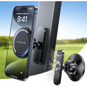 Miracase Magnetic Golf Cart Phone Holder Fit for EZGO/Club Car/Yamaha, Strong Magnet Phone Mount Compatible with iPhone, Google Pixel, Galaxy, Any Smartphone