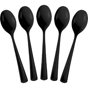 Disposable Red Plastic Spoons 50 Pcs - Heavy Duty Red Plastic Disposable Cutlery - Red Disposable Flatware, Red Plastic Silverware, Plastic Spoons Red Exquisite