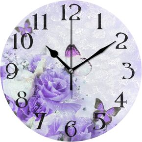 World Map Clock Map Wall Clock Battery Operated World Clock Silent Non-Ticking Decorative Round Clocks 9.5 in Quartz Analog Desk Clock Living Room Bathroom Decor