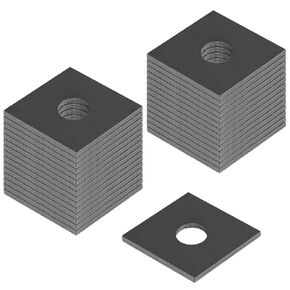 30 Pcs Square Plate Washer 5/8"(ID) x2"x2",Plain finish Thickness 3mm Bearing Plate Fastener Square Flat Washer,Accept for 5/8" Bolt