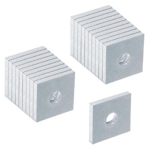 20 Pack Square Strut Washer Plate, 3/8" Bolt Size, Fit 1-5/8" Strut Channel, Electro-Galvanized Steel Flat Bearing Plate, 5.6mm Thickness