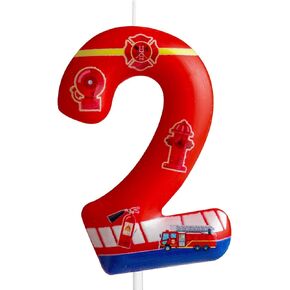 3rd Birthday Candle Firetruck Number 3 Candle Fire Truck Cake Decoration Birthday Party Supplies Red Firefighter Extinguisher Themed Cake Topper Decorations for Kids Boy Girl Party Decor Supplies