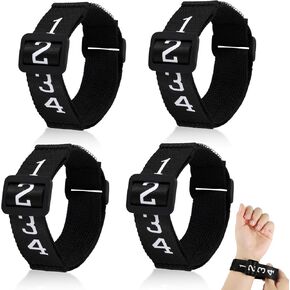 4pcs Football Referee Gear, Numbered Down Indicator Football Wristband Football Yard Markers Soccer Accessories for Match Sports Professional Football Referees