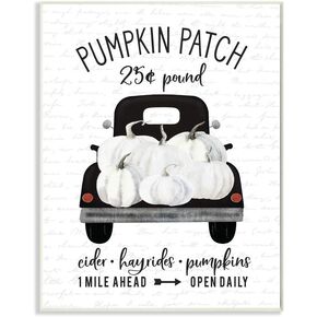 Stupell Industries Pumpkin Patch Farm Truck Sign Country Autumn Harvest, Designed by Lettered and Lined Wall Art, 30 x 40, Canvas