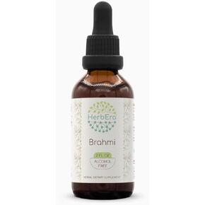 Brahmi B120 Alcohol-Free Herbal Extract Tincture, Concentrated Liquid Drops Natural USDA Organic Brahmi (Bacopa Monnieri) Dried Herb (4 fl oz)