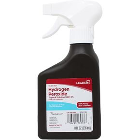 Leader Hydrogen Peroxide Spray Bottle First Aid Antiseptic 3% Solution – Multi-Purpose Cleaner, Gentle & Effective Disinfectant Spray for Home, Cuts, and Scrapes, Easy-to-Use 8 Fl Oz Bottle