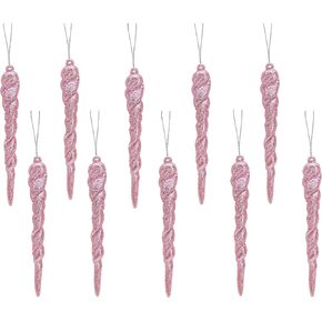 Christmas Concepts® 12cm Glitter Icicle Decorations - Luxury Christmas Tree Trims (Mint Green, Pack of 10)