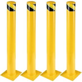 4 قطع من حاجز الأمان، عمود حاجز بارتفاع 48 بوصة، قطر 4.5 بوصة، عمود حاجز من الفولاذ الأصفر الآمن مع 16 مسمار تثبيت، للتحكم في حركة المرور، حاجز الممر وعمود انتظار السيارات in Kuwait