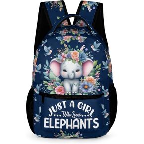 Elephant School Backpack for Kids Girls Boys, 16 Inch Cute Elephant Themed Bookbag, Personalized School Backpack for Students Children, sustainable, Lightweight, Large Capacity